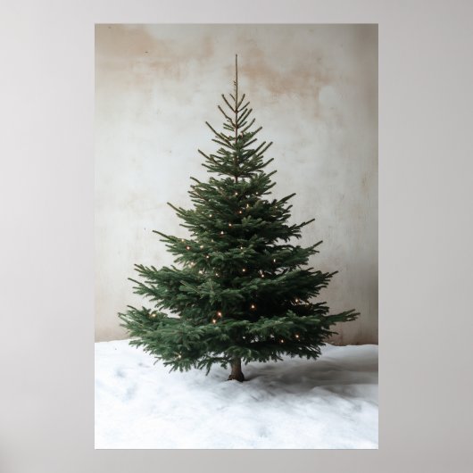 Minimalistischer Weihnachtsbaum mit sanften Lichte Poster (Vorne)