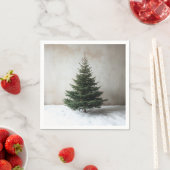 Minimalistischer Weihnachtsbaum mit sanften Lichte Serviette (Beispiel)