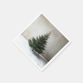 Minimalistischer Weihnachtsbaum mit sanften Lichte Serviette (Ecke)