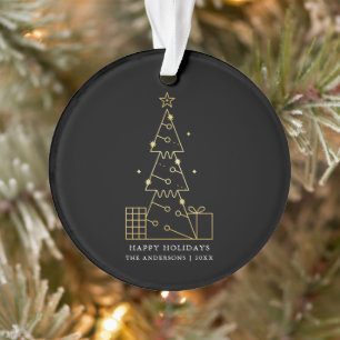 Minimalistischer Weihnachtsbaum Moderner Schwarz Ornament