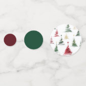 Minimalistischer Weihnachtsbaum-Muster Konfetti (Rückseiten)