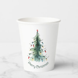 Minimalistischer Weihnachtsbaum Pappbecher
