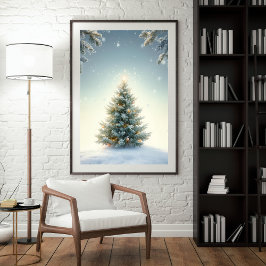 Minimalistischer Weihnachtsbaum-Plakat Poster
