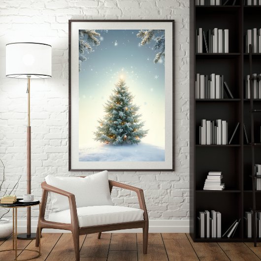Minimalistischer Weihnachtsbaum-Plakat Poster