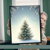 Minimalistischer Weihnachtsbaum-Plakat Poster