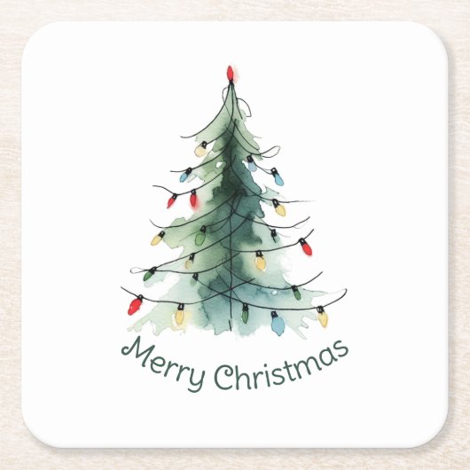 Minimalistischer Weihnachtsbaum Rechteckiger Pappuntersetzer (Vorderseite)