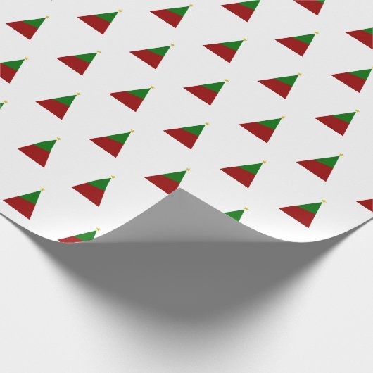 Minimalistischer Weihnachtsbaum rot Geschenkpapier (Ecke)