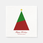 Minimalistischer Weihnachtsbaum rot Serviette (Vorderseite)