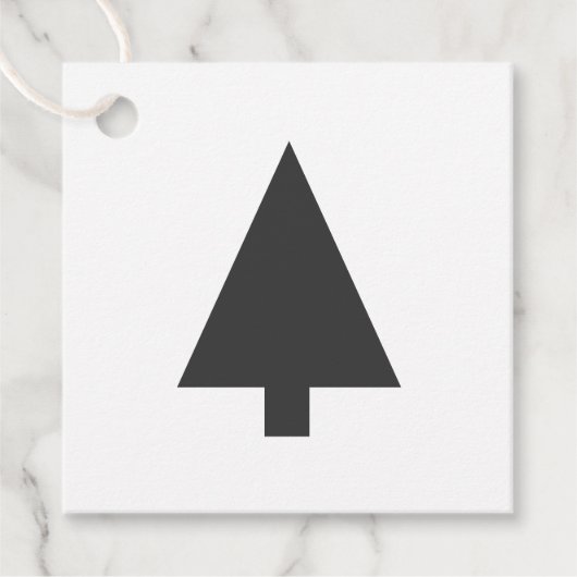 Minimalistischer Weihnachtsbaum | Schwarz und Weiß Geschenkanhänger (Vorderseite)