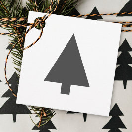 Minimalistischer Weihnachtsbaum | Schwarz und Weiß Geschenkanhänger