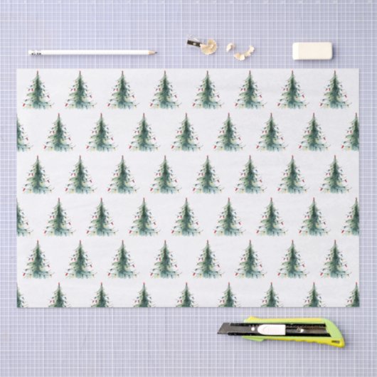 Minimalistischer Weihnachtsbaum Seidenpapier (Handwerk)