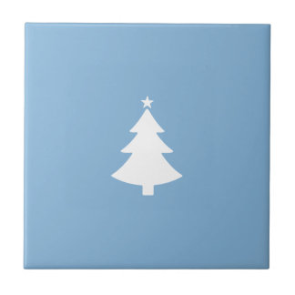 Minimalistischer Weihnachtsbaum, Sky Blue Fliese