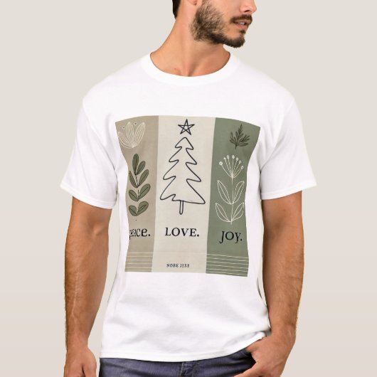 Minimalistischer Weihnachtsbaum T - Shirt - Friede (Vorderseite)