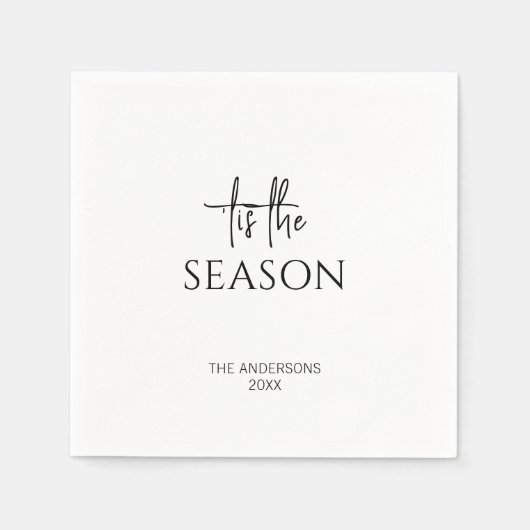 Minimalistischer Weihnachtsfeiertag der Saison Serviette (Vorderseite)