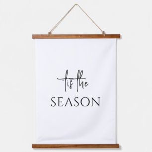 Minimalistischer Weihnachtsfeiertag der Saison Wandteppich Mit Holzrahmen