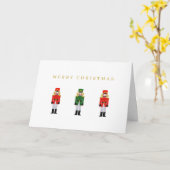 Minimalistischer Weihnachtsfeiertag Red Green Nutc Karte (Gelbe Blume)