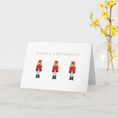 Minimalistischer Weihnachtsfeiertag Red Nutcracker Karte (Gelbe Blume)