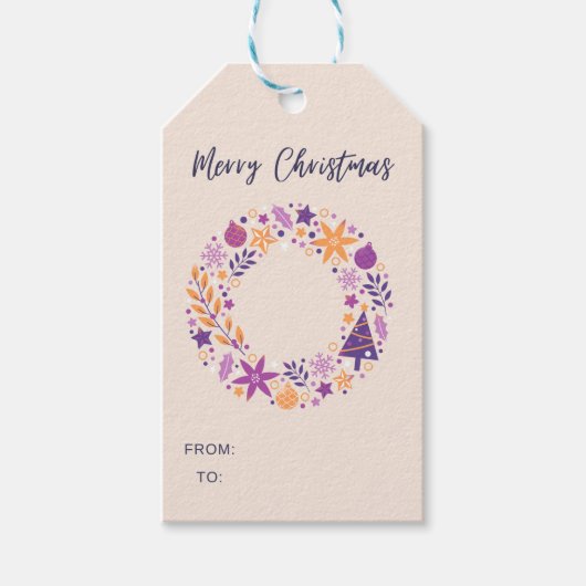 Minimalistischer Weihnachtsgeschenk Geschenkanhänger (Vorderseite)