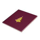 Minimalistischer Weihnachtsgoldbaum, Burgunder Wei Fliese (Seite)