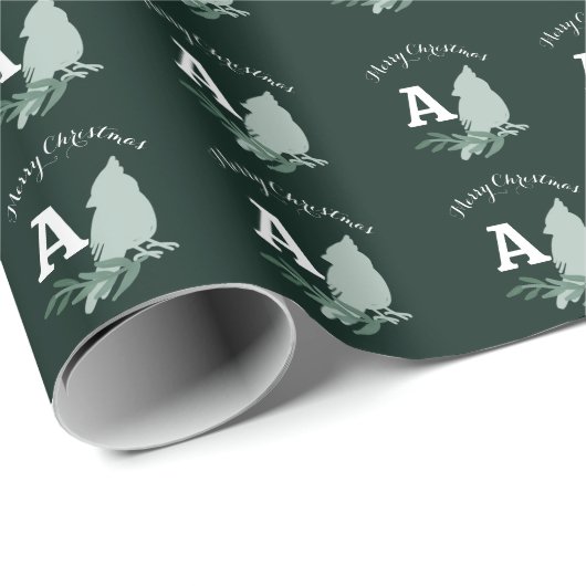 Minimalistischer WeihnachtsKardinal Botanisch Geschenkpapier (Rolleneckpunkt)