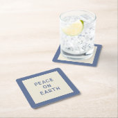 Minimalistischer Weihnachtskarol Lyric Paper Unter Rechteckiger Pappuntersetzer (Vor Ort)