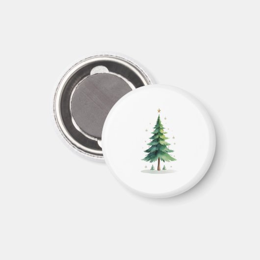 Minimalistischer Weihnachtskiefernbaum-Magnet – Fe Magnet (Vorderseite/Rückseite)