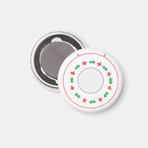 Minimalistischer Weihnachtskranz Feiertagsgeschirr Magnet