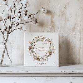 Minimalistischer Weihnachtskranz Feiertagskarte