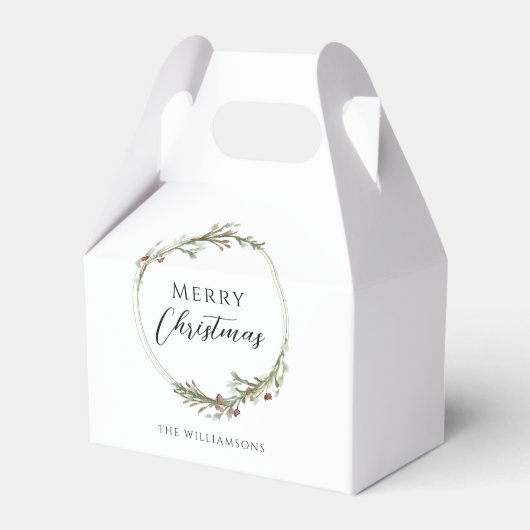 Minimalistischer Weihnachtskranz Geschenkschachtel (Vorderseite)