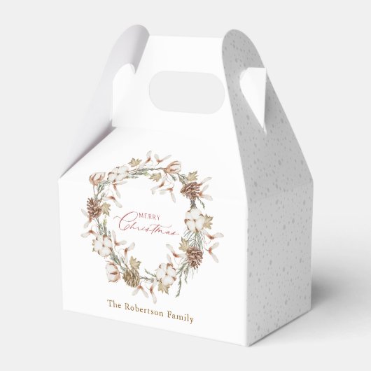 Minimalistischer Weihnachtskranz Geschenkschachtel (Rückseite)