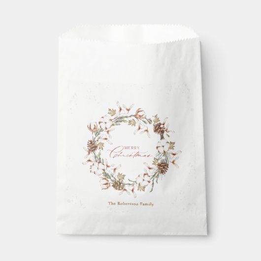 Minimalistischer Weihnachtskranz Geschenktütchen (Vorderseite)