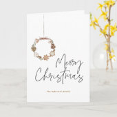 Minimalistischer Weihnachtskranz Karte (Gelbe Blume)