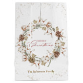 Minimalistischer Weihnachtskranz Mittlere Geschenktüte (Rückseite)