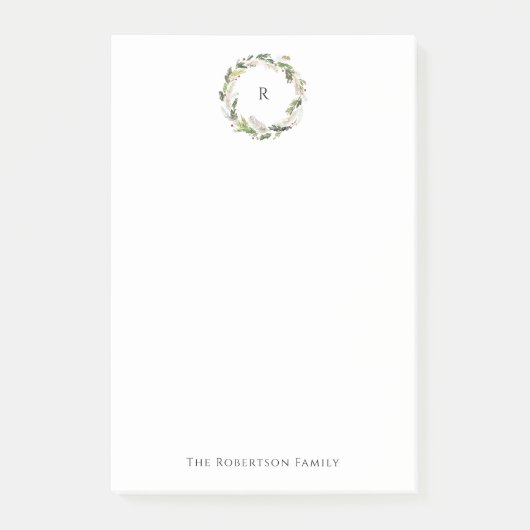 Minimalistischer Weihnachtskranz Post-it Klebezettel (Vorderseite)