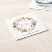 Minimalistischer Weihnachtskranz Rechteckiger Pappuntersetzer (angewinkelt)