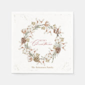 Minimalistischer Weihnachtskranz Serviette (Vorderseite)