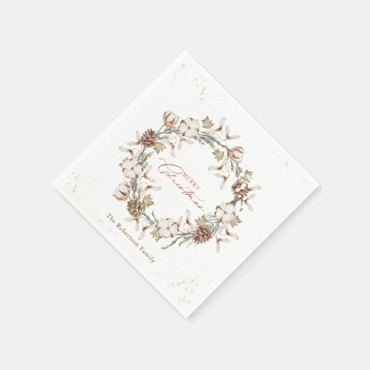 Minimalistischer Weihnachtskranz Serviette (Ecke)