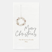 Minimalistischer Weihnachtskranz Serviette (Vorderseite)