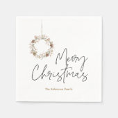 Minimalistischer Weihnachtskranz Serviette (Vorderseite)