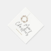 Minimalistischer Weihnachtskranz Serviette (Ecke)