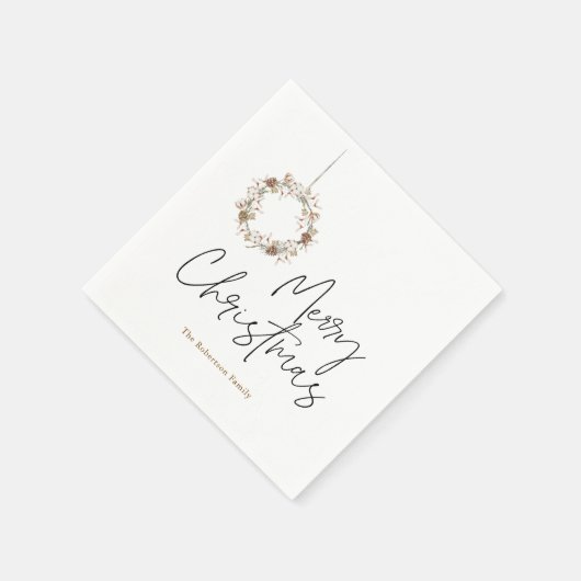 Minimalistischer Weihnachtskranz Serviette (Ecke)