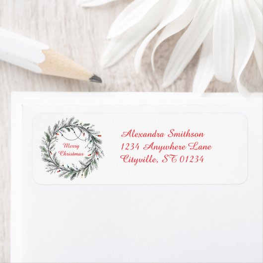 Minimalistischer Weihnachtskranz und Lichter (Insitu)