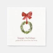 Minimalistischer Weihnachtskranz von Red Bow Serviette (Vorderseite)