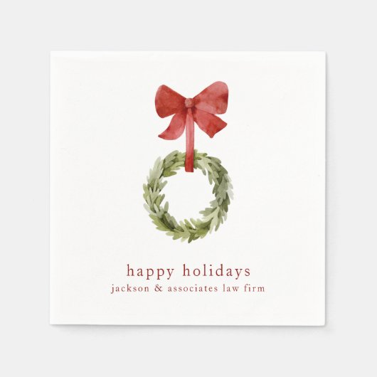 Minimalistischer Weihnachtskranz von Red Bow Serviette (Vorderseite)