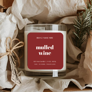 Minimalistischer Weihnachtskronensticker   Mulled  Quadratischer Aufkleber