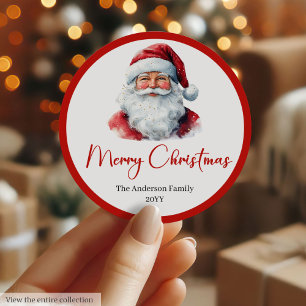 Minimalistischer Weihnachtsmann-Feiertags-Geschenk Runder Aufkleber