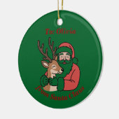 Minimalistischer Weihnachtsmann & Hirsche Linie We Keramik Ornament (Links)