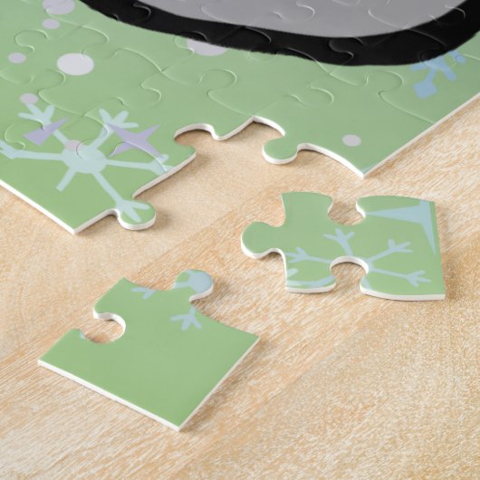 Minimalistischer Weihnachtsmann und Pinguine im Sc Puzzle (Seite)