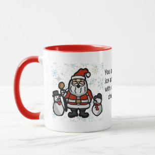 Minimalistischer Weihnachtsmann und Pinguine im Sc Tasse