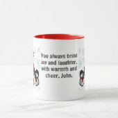 Minimalistischer Weihnachtsmann und Pinguine im Sc Tasse (Zentrum)